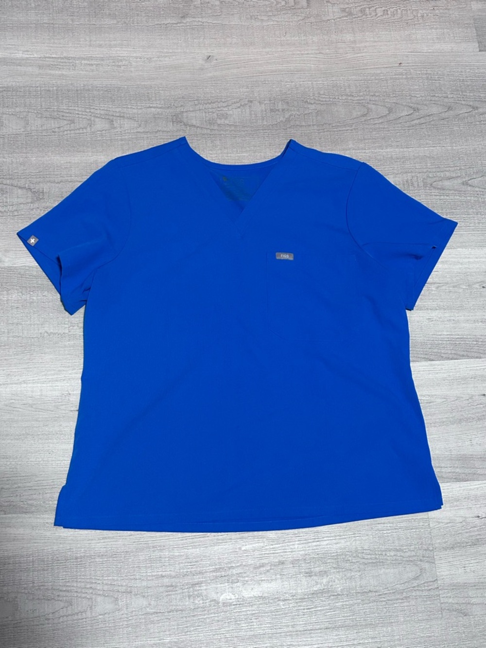 Figs Electric Blue V-Neck Scrub Top